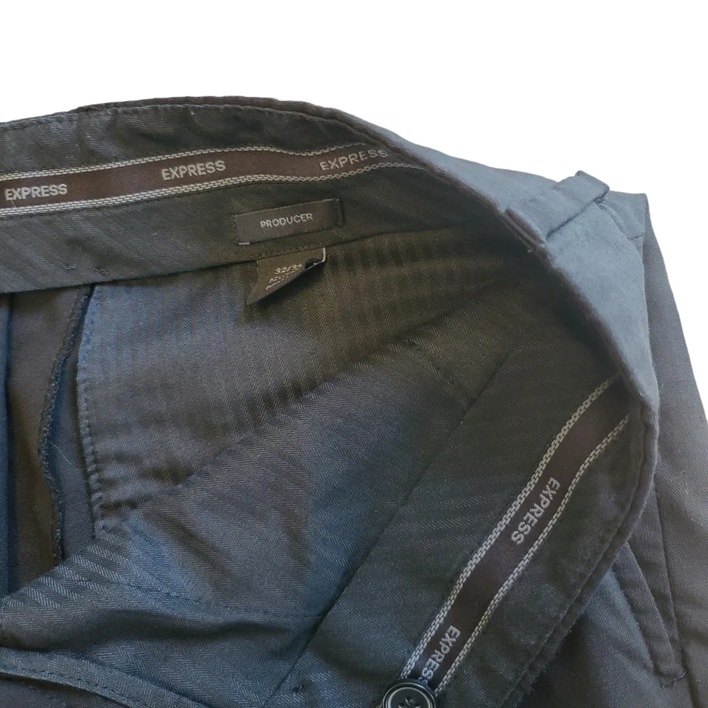Express Producer men's dress pants black Black size 33 x 34 modern fit - Picture 6 of 6